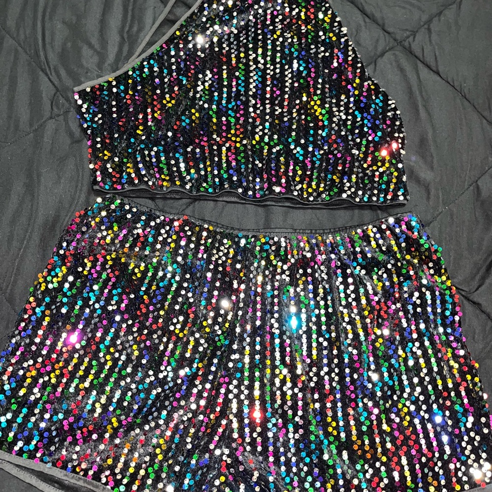 SHEIN Multicolor Sequin Two-Piece Set - Picture 2 of 5
